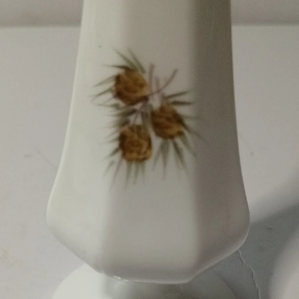 Fenton White Vase with Red Floral Accent